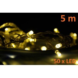 Vánoční LED osvětlení 5 m - teple bílé, 50 diod