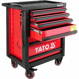 YATO pojízdná skříňka - 6 zásuvek červená