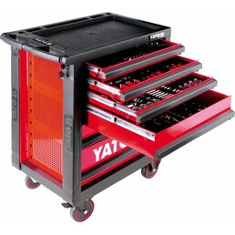 YATO pojízdná skříňka s nářadím - 6 zásuvek červená