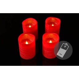 Dekorativní LED sada - 3 adventní svíčky - červená