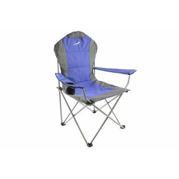 Skládací kempingová rybářská židle Divero Deluxe - modro/šedá