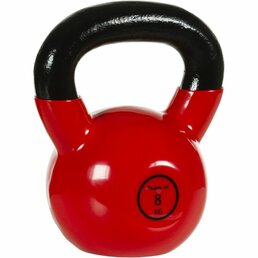 Činka kettlebell litinová činka 8 kg MOVIT s vinylovým potahem