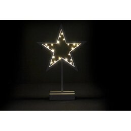 Vánoční dekorace - svítící hvězda na stojánku - 38 cm, 20 LED diod