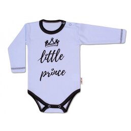BABY NELLYS body s dlouhým rukávem LITTLE PRINCESS modrá vel. 80