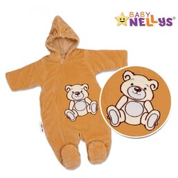 BABY NELLYS kombinézka TEDDY BEAR hnědá vel. 74