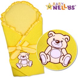 BABY NELLYS zavinovačka s výztuží TEDDY BEAR žlutá