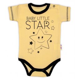 BABY NELLYS body s krátkým rukávem LITTLE STAR žlutá vel. 62