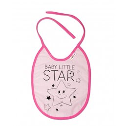 BABY NELLYS dětský nepromokavý bryndáček LITTLE STAR růžová